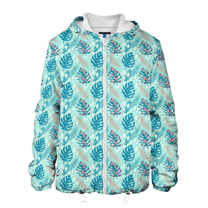 Мужская куртка 3D Тропический паттерн, монстера фото