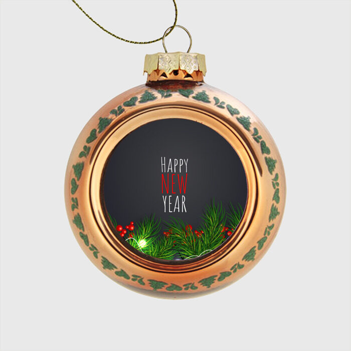 Стеклянный ёлочный шар Happy New Year! фото