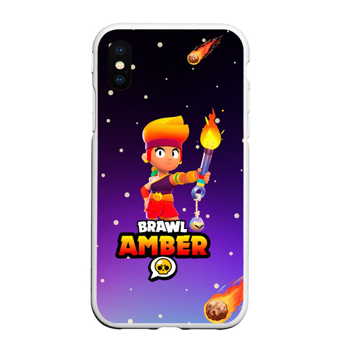 Чехол для iPhone XS Max матовый BRAWL STARS AMBER фото