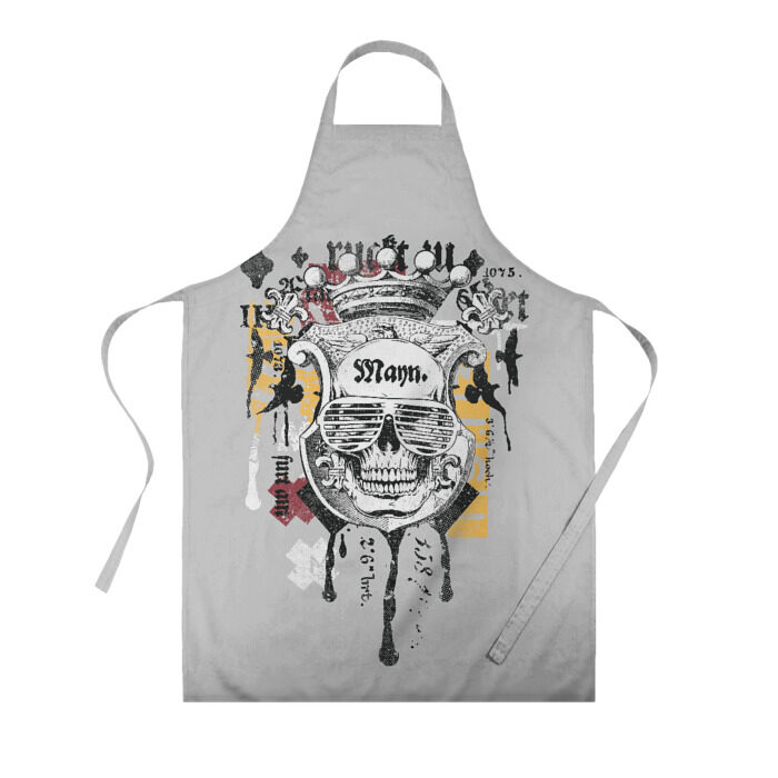 Фартук 3D Череп в очках фото