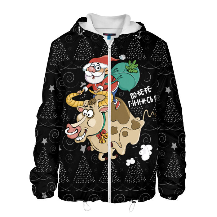 Мужская куртка 3D Санта на олене фото