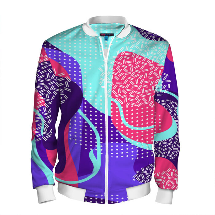 Мужской бомбер 3D red forest фото