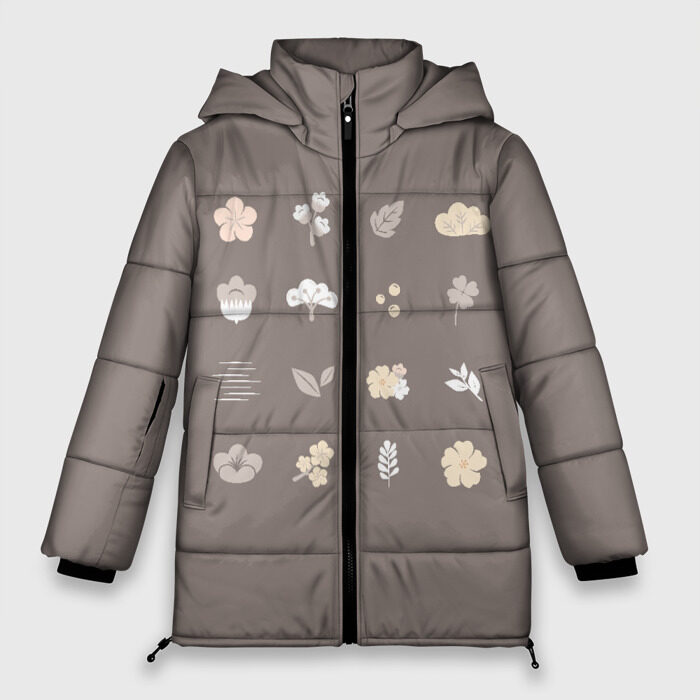 Женская зимняя куртка 3D Флора фото
