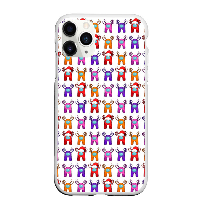 Чехол для iPhone 11 Pro матовый Among Us (Новогодние олени) фото