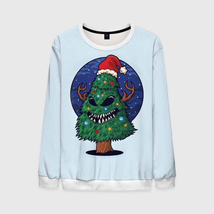 Мужской свитшот 3D ЗЛАЯ ЕЛКА фото