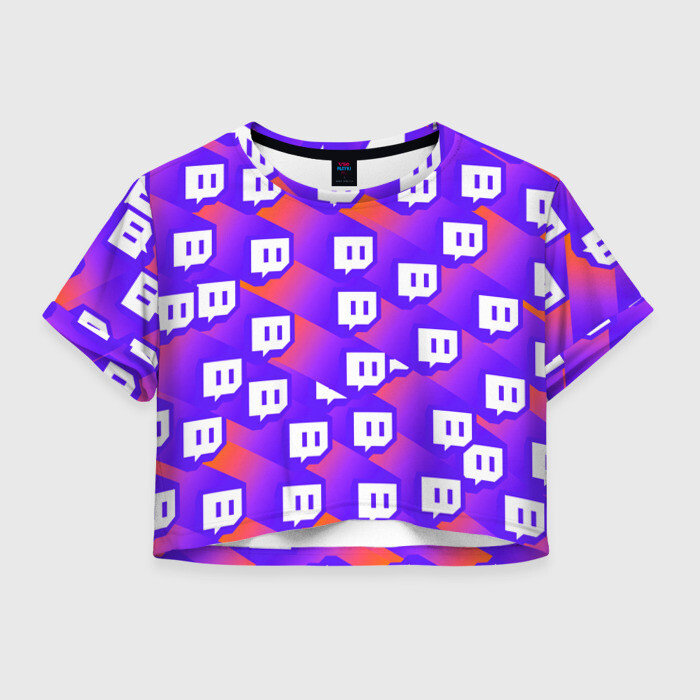 Женская футболка Crop-top 3D TWITCH фото