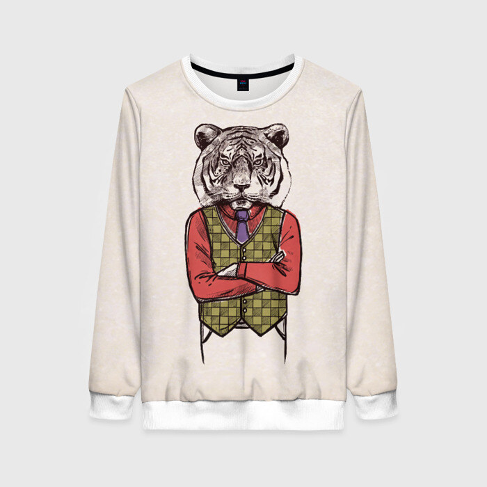 Женский свитшот 3D ХИПСТЕР ТИГР фото