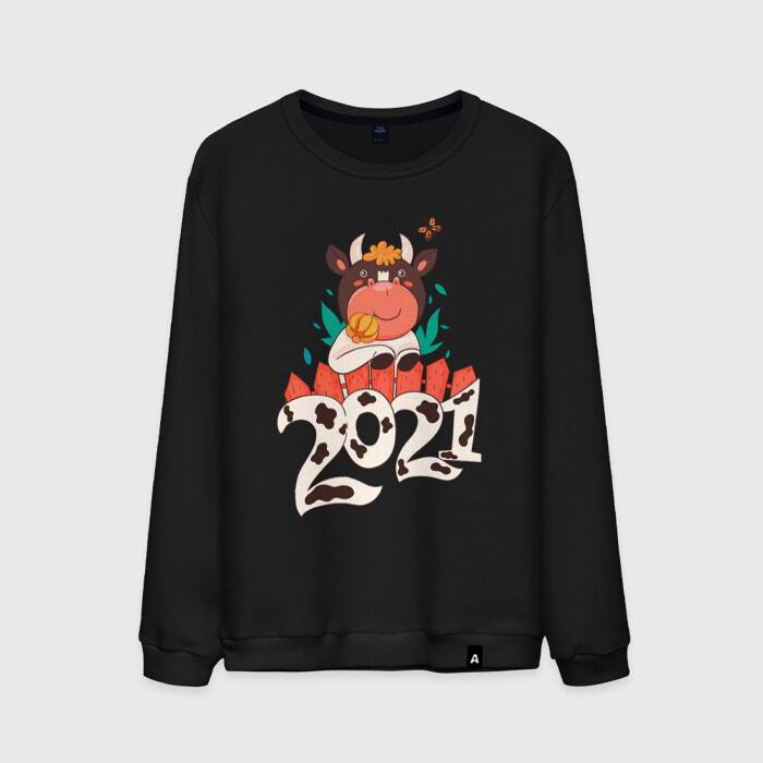 Мужской свитшот хлопок Год быка 2021 фото