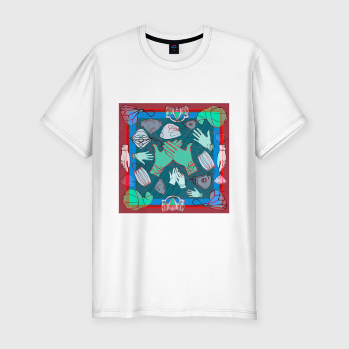 Мужская футболка хлопок Slim Маски и перчатки фото