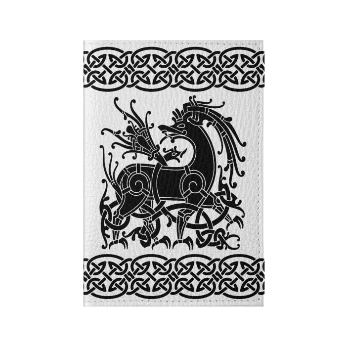 Обложка для паспорта матовая кожа Вендельский олень чёрный 3D фото