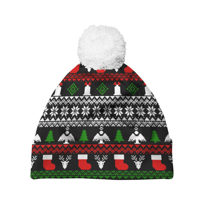 Шапка 3D c помпоном Новогодний Свитер фото
