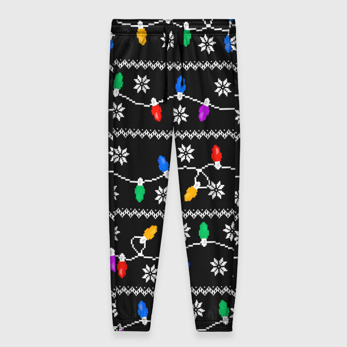 Женские брюки 3D Новогодний Свитер Огоньки фото