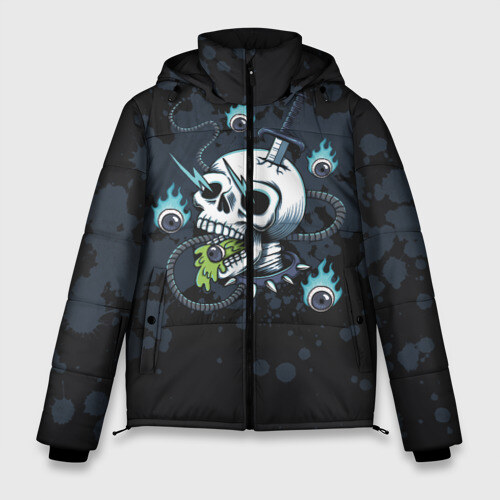 Мужская зимняя куртка 3D Череп в шоке фото