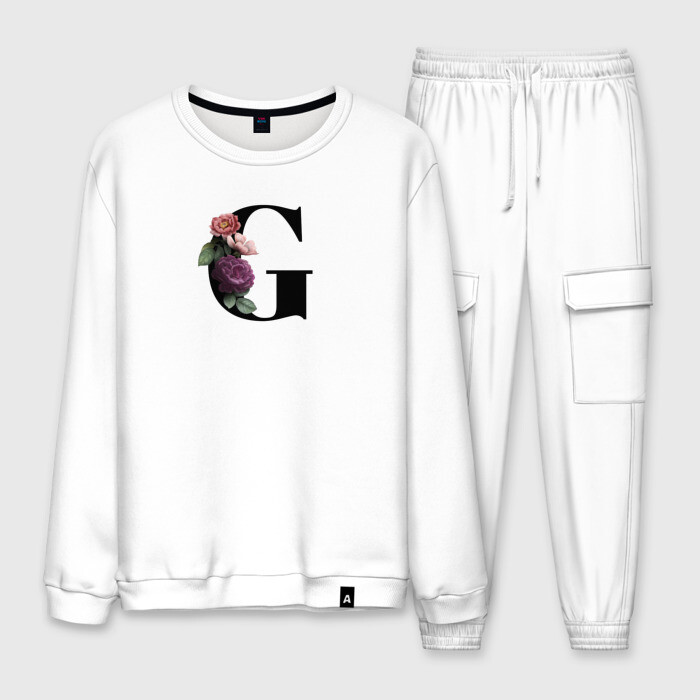 Мужской костюм хлопок Буква с цветами фото