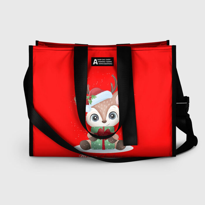 Сумка-шоппер 3D НОВОГОДНИЙ ОЛЕНЬ фото