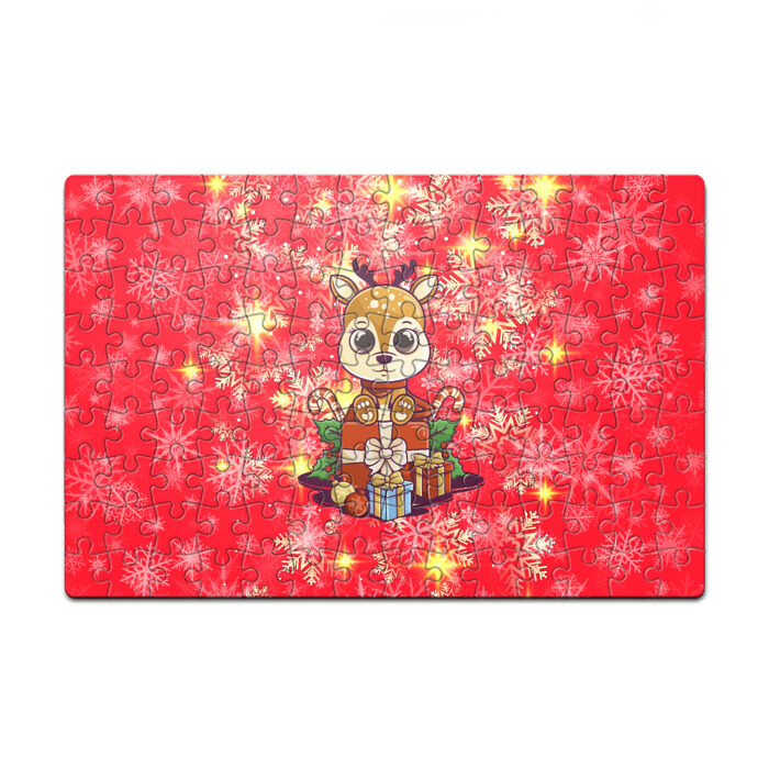 Пазл магнитный 126 элементов НОВОГОДНИЙ ОЛЕНЬ фото