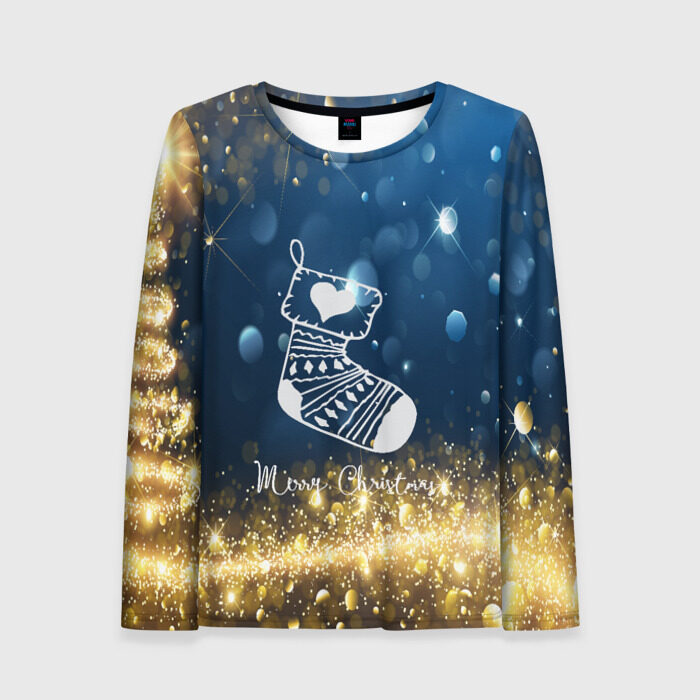 Женский лонгслив 3D Marry Christmas фото