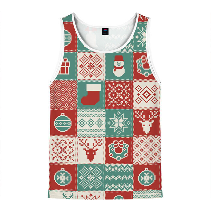 Мужская майка 3D Винтажное Рождество фото