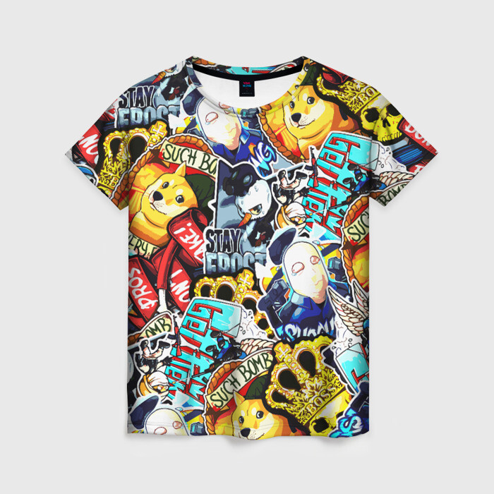 Женская футболка 3D CS GO STICKERBOMBING фото