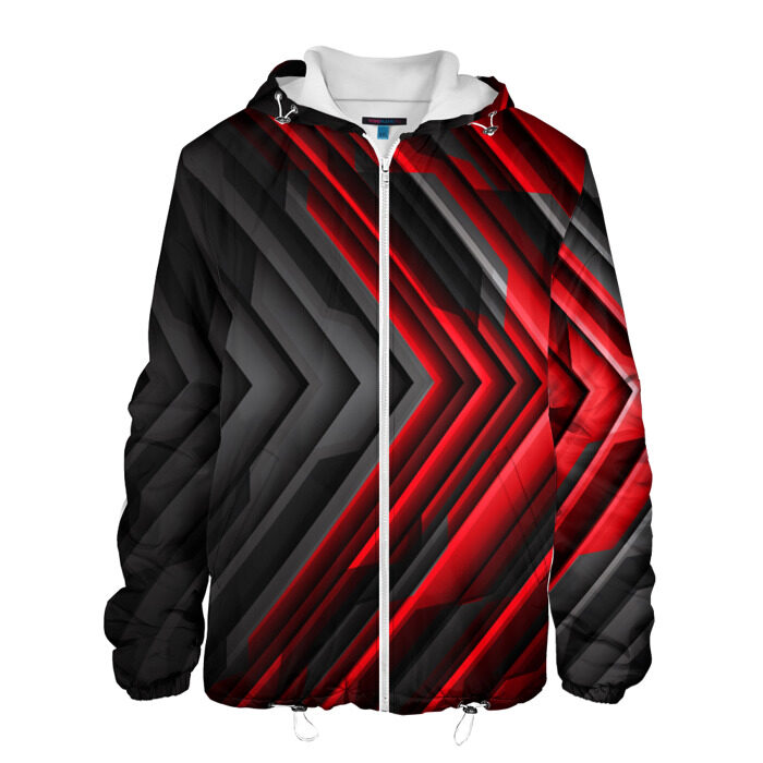 Мужская куртка 3D Абстракция черно-красный свет фото
