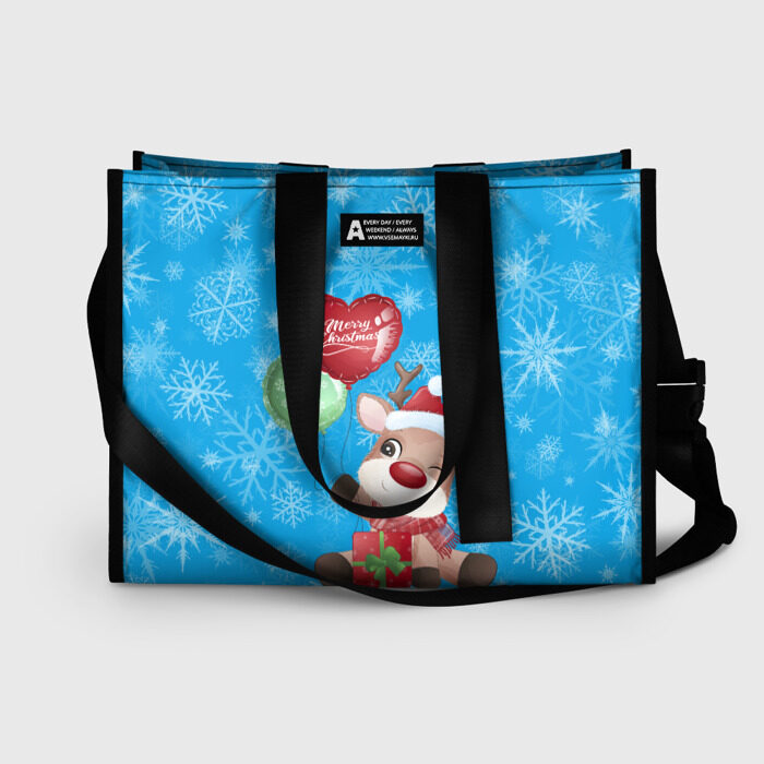 Сумка-шоппер 3D НОВОГОДНИЙ ОЛЕНЬ фото