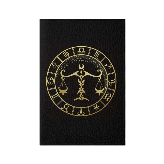 Обложка для паспорта матовая кожа Весы фото