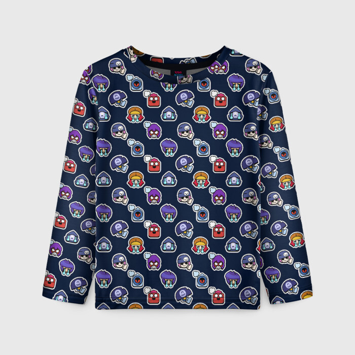 Детский лонгслив 3D EMOJI Brawl Stars MONOGRAM фото