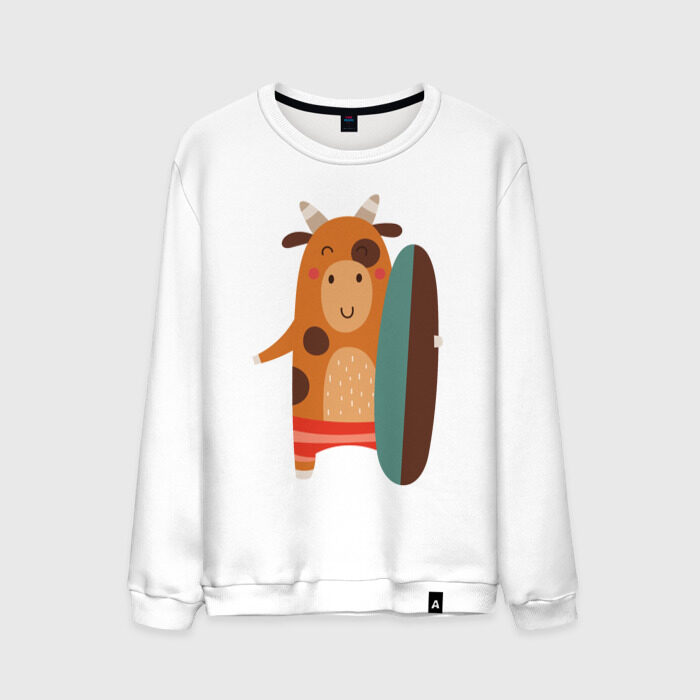 Мужской свитшот хлопок Веселый бык фото