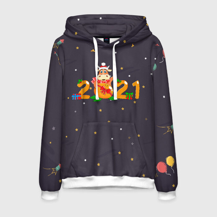 Мужская толстовка 3D 2021 Новый Год фото
