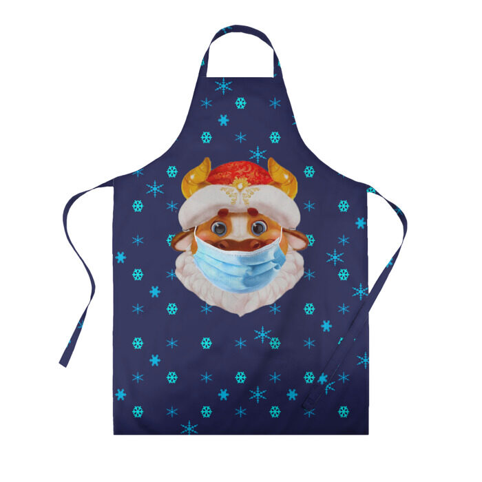 Фартук 3D Новогодний бык фото