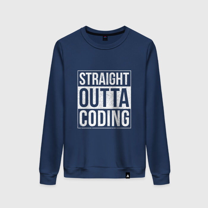 Женский свитшот хлопок Straight Outta Coding фото