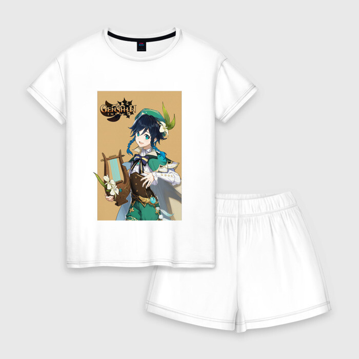Женская пижама с шортиками хлопок Genshin Impact Venti фото