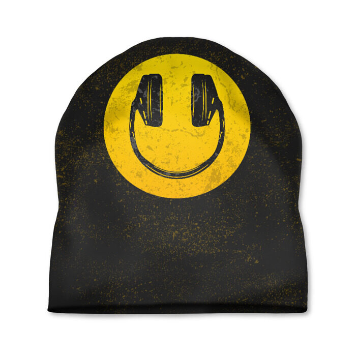 Шапка 3D Наушники Смайл фото