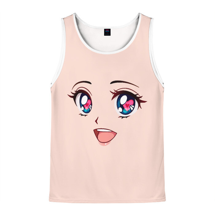 Мужская майка 3D Happy anime face фото