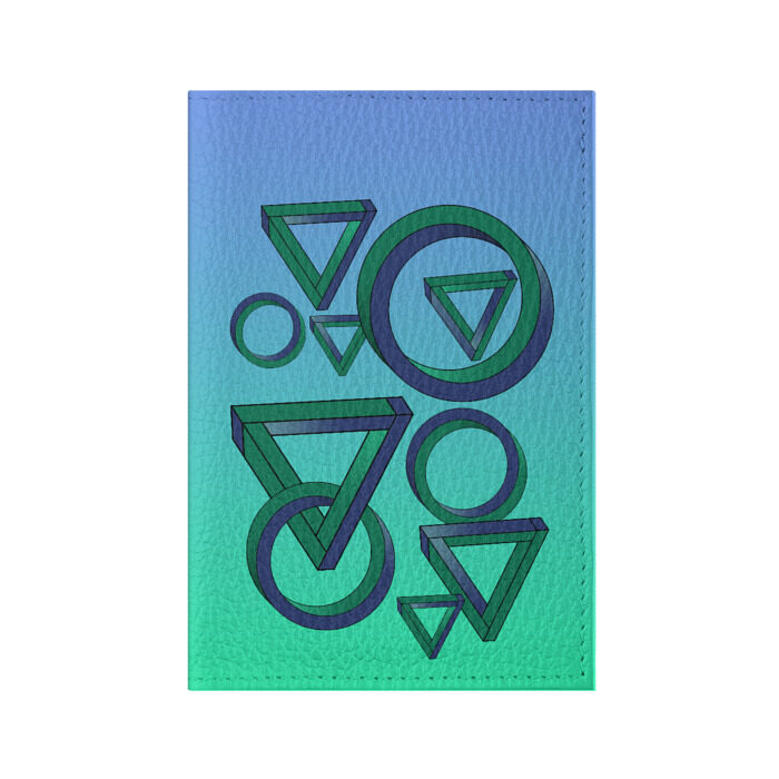 Обложка для паспорта матовая кожа Иллюзия треугольники и круги фото