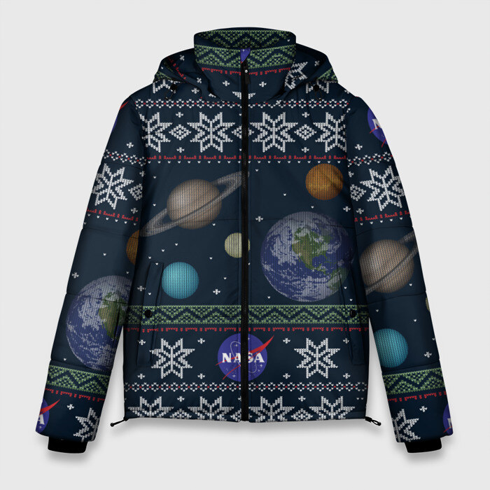 Мужская зимняя куртка 3D NASA (Новый Год) фото