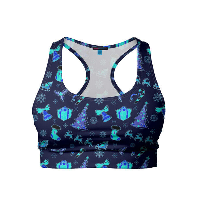 Женский спортивный топ 3D С Новым Годом! фото