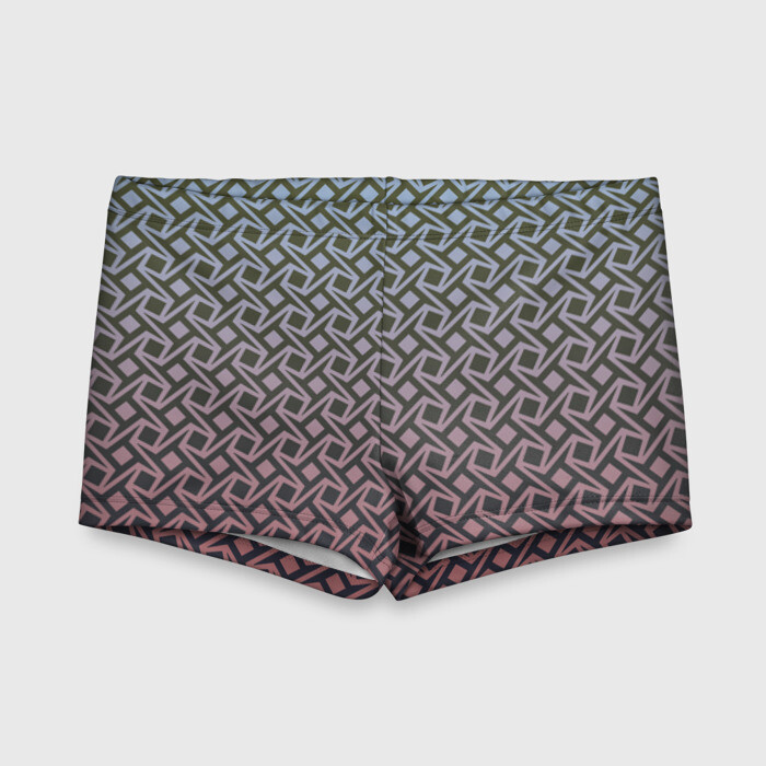 Детские купальные плавки 3D Квадратики и звёздочки фото