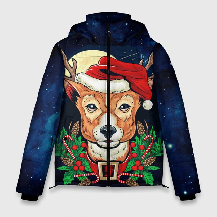 Мужская зимняя куртка 3D Рудольф фото