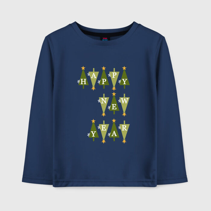Детский лонгслив хлопок Счастливого Нового года фото