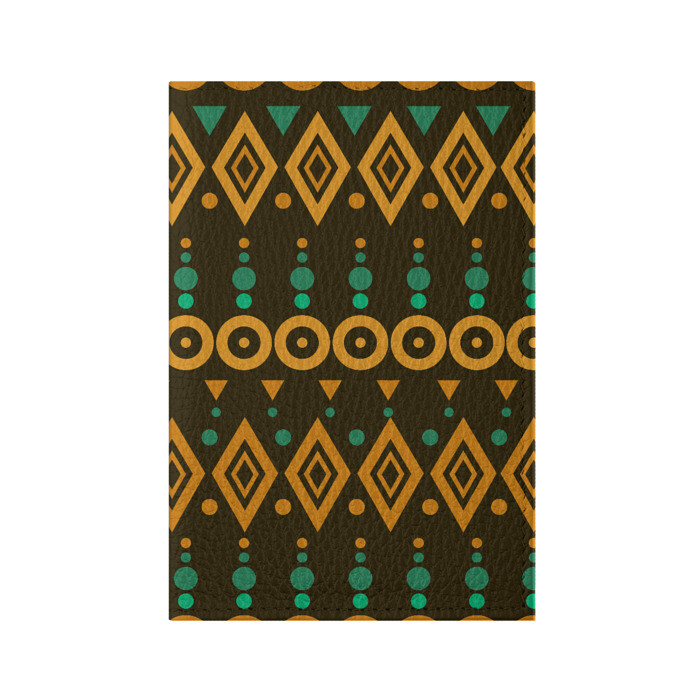 Обложка для паспорта матовая кожа Геометрический этнический узор фото