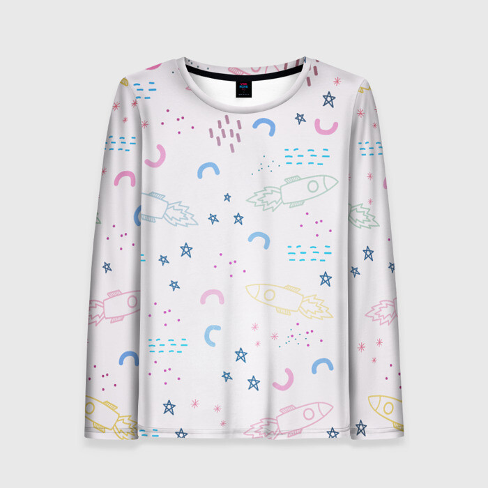 Женский лонгслив 3D Рисованный космос фото