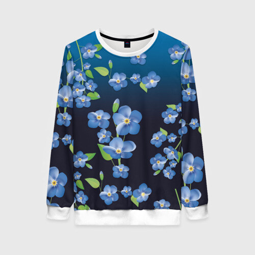 Женский свитшот 3D Незабудки фото