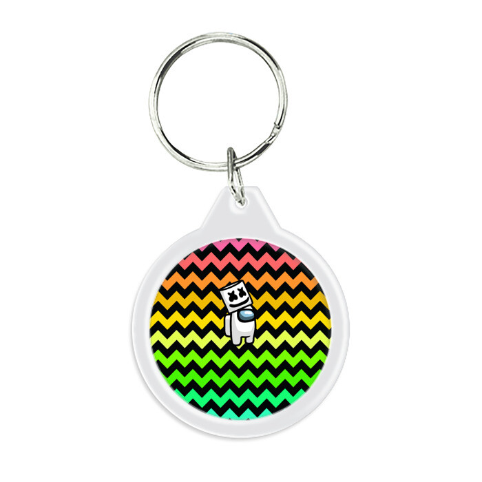 Брелок круглый Among Us Marshmello фото