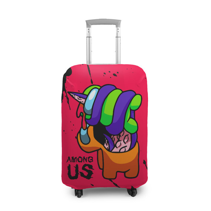 Чехол для чемодана 3D AMONG US - ORANGE & GREEN фото