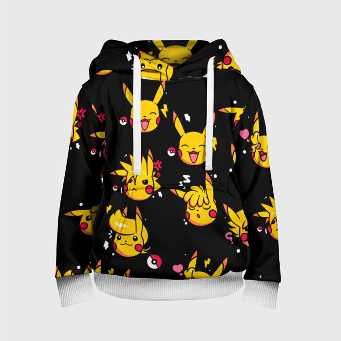 Детская толстовка 3D Пикачу Эмоции фото