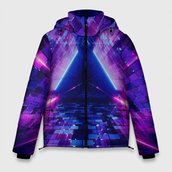 Мужская зимняя куртка 3D Неоновый туннель фото