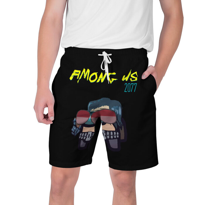 Мужские шорты 3D Among Us X Cyberpunk 2077 фото