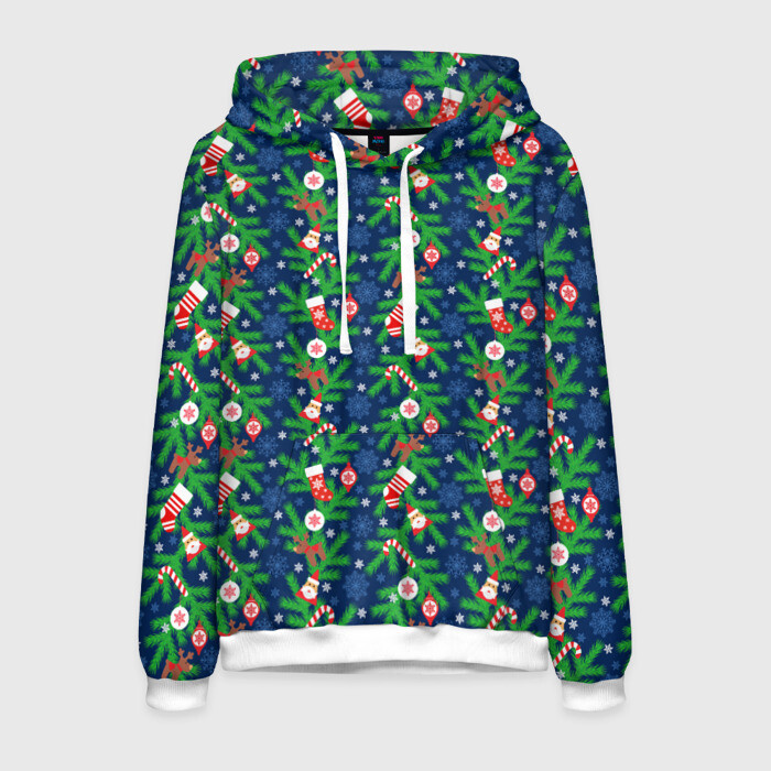 Мужская толстовка 3D Новый Год фото