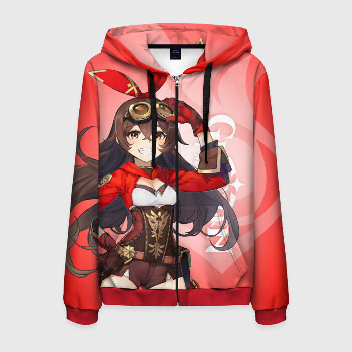 Мужская толстовка 3D на молнии GENSHIN IMPACT ЭМБЕР фото